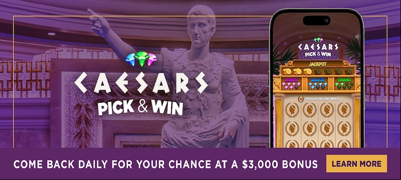 Caesars Palace Online Casino $3K Pick and Win Banner