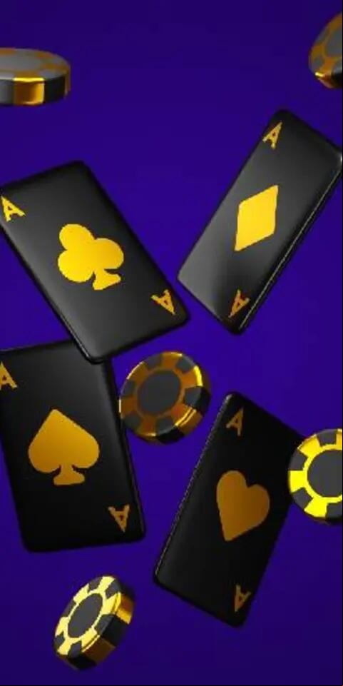 fichas e cartas voando no ar