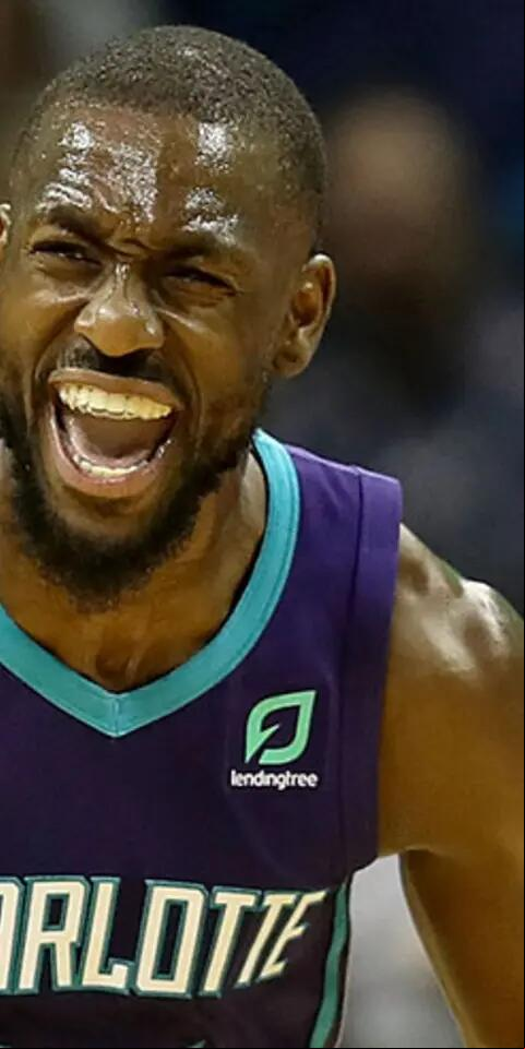Kemba Walker #15 of the Charlotte Hornets reacts after a play against the New Orleans Pelicans during their game at Spectrum Center on December 2, 2018 in Charlotte, North Carolina